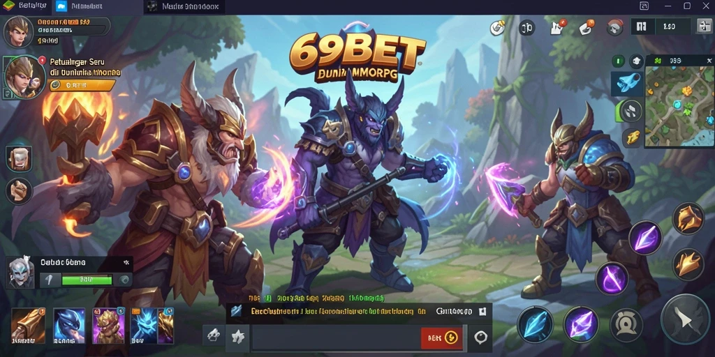 Screenshot 69BET menampilkan aksi seru dalam pertempuran MMORPG.