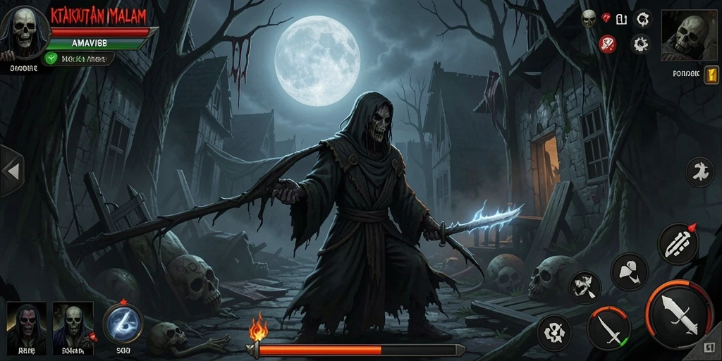 Screenshot tampilan gameplay menyeramkan di AMAVI88.