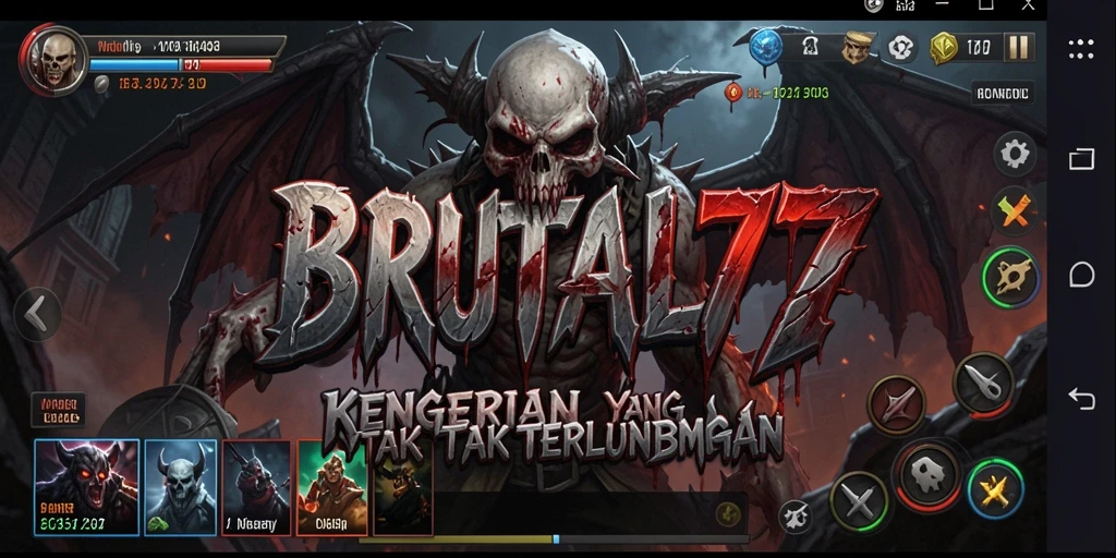 Tangkapan layar menunjukkan ketegangan gameplay dari BRUTAL77.