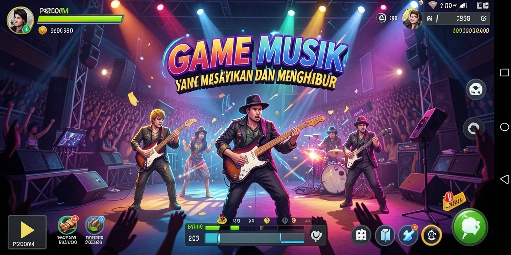 Tampilan gameplay P200M yang menggembirakan dan penuh warna.