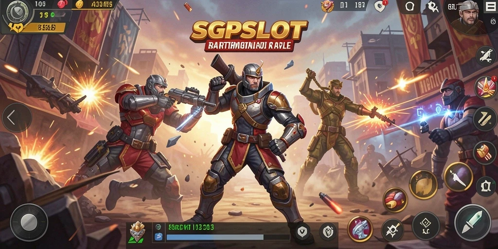 Tampilan dinamis gameplay pertempuran di SGPSLOT